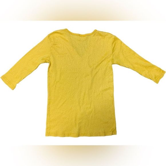 Michael Stars, Yellow/Gold Shirt, Shiny/Sparkle, One Size, 3/4 Sleeve, Used - Picture 2 of 6